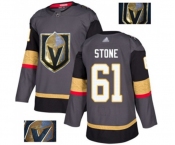 Men's Vegas Golden Knights #61 Mark Stone Authentic Gray Fashion Gold Hockey Jersey