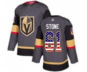 Men's Vegas Golden Knights #61 Mark Stone Authentic Gray USA Flag Fashion Hockey Jersey