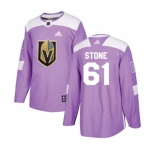 Men's Vegas Golden Knights #61 Mark Stone Authentic Purple Fights Cancer Practice Hockey Jersey