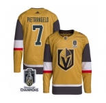 Men's Vegas Golden Knights #7 Alex Pietrangelo Gold 2023 Stanley Cup Champions Stitched Jersey