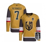 Men's Vegas Golden Knights #7 Alex Pietrangelo Gold 2023 Stanley Cup Final Stitched Jersey