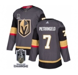 Men's Vegas Golden Knights #7 Alex Pietrangelo Gray 2023 Stanley Cup Champions Stitched Jersey