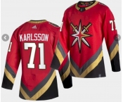 Men's Vegas Golden Knights #71 William Karlsson Authentic Red Retro Hockey Jersey