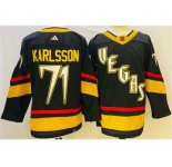 Men's Vegas Golden Knights #71 William Karlsson Black 2022-23 Reverse Retro Stitched Jersey
