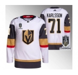 Men's Vegas Golden Knights #71 William Karlsson White 2023 Stanley Cup Champions Stitched Jersey