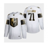 Men's Vegas Golden Knights #71 William Karlsson White Golden Edition Limited Stitched Hockey Jersey