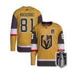 Men's Vegas Golden Knights #81 Jonathan Marchessault Gold 2023 Stanley Cup Final Stitched Jersey