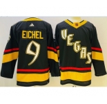 Men's Vegas Golden Knights #9 Jack Eichel Black 2022 Reverse Retro Authentic Jersey