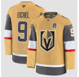 Men's Vegas Golden Knights #9 Jack Eichel Gold 2026 Stanley Cup Final Patch Home Stitched Hockey Jersey