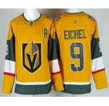 Men's Vegas Golden Knights #9 Jack Eichel Gold With A Patch Authentic Jersey