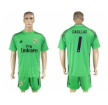 Real Madrid #1 Casillas Green Goalkeeper Soccer Club Jersey