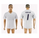 Real Madrid #1 Casillas Marine Environmental Protection Home Soccer Club Jersey 1