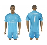 Real Madrid #1 Casillas Sky Blue Goalkeeper Soccer Club Jersey
