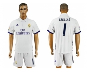Real Madrid #1 Casillas White Home Soccer Club Jersey1