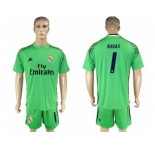 Real Madrid #1 Navas Green Goalkeeper Soccer Club Jersey 1
