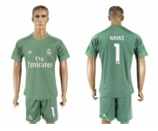 Real Madrid #1 Navas Green Goalkeeper Soccer Club Jersey