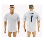 Real Madrid #1 Navas Marine Environmental Protection Home Soccer Club Jersey 1
