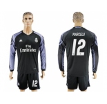 Real Madrid #12 Marcelo Sec Away Long Sleeves Soccer Club Jersey 1