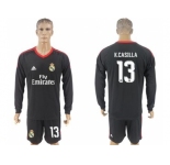 Real Madrid #13 K.Casilla Black Goalkeeper Long Sleeves Soccer Club Jersey