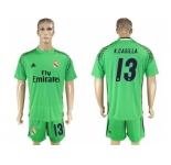Real Madrid #13 K.Casilla Green Goalkeeper Soccer Club Jersey 1