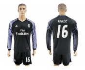 Real Madrid #16 Kovacic Sec Away Long Sleeves Soccer Club Jersey 1
