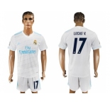 Real Madrid #17 Lucas V. White Home Soccer Club Jersey 2