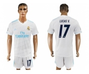 Real Madrid #17 Lucas V. White Home Soccer Club Jersey 2