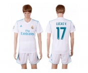 Real Madrid #17 Lucas V. White Home Soccer Club Jersey