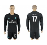Real Madrid #17 Lucas.V Away Long Sleeves Soccer Club Jersey