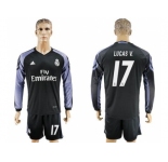 Real Madrid #17 Lucas.V Sec Away Long Sleeves Soccer Club Jersey 1