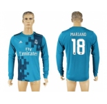 Real Madrid #18 Mariano Sec Away Long Sleeves Soccer Club Jersey