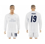 Real Madrid #19 Modric Marine Environmental Protection Home Long Sleeves Soccer Club Jersey