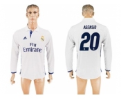 Real Madrid #20 Asensio White Home Long Sleeve Soccer Club Jersey 1