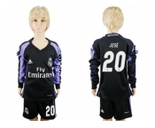Real Madrid #20 Jese Sec Away Long Sleeves Kid Soccer Club Jersey