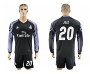 Real Madrid #20 Jese Sec Away Long Sleeves Soccer Club Jersey