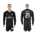 Real Madrid #21 Morata Away Long Sleeves Soccer Club Jersey
