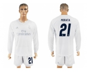 Real Madrid #21 Morata Marine Environmental Protection Home Long Sleeves Soccer Club Jersey