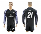 Real Madrid #21 Morata Sec Away Long Sleeves Soccer Club Jersey 1