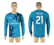 Real Madrid #21 Morata Sec Away Long Sleeves Soccer Club Jersey