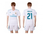 Real Madrid #21 Morata White Home Soccer Club Jersey
