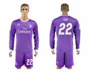 Real Madrid #22 Isco Away Long Sleeves Soccer Club Jersey 1