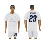 Real Madrid #23 Beckham Marine Environmental Protection Home Soccer Club Jersey