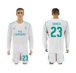 Real Madrid #23 Danilo White Home Long Sleeves Soccer Club Jersey