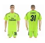 Real Madrid #31 R.Yanez Shiny Green Goalkeeper Soccer Club Jersey