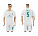 Real Madrid #5 Varane White Home Soccer Club Jersey