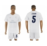 Real Madrid #5 Zidane Marine Environmental Protection Home Soccer Club Jersey