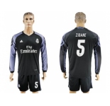 Real Madrid #5 Zidane Sec Away Long Sleeves Soccer Club Jersey 1