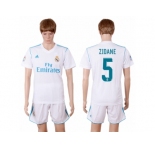 Real Madrid #5 Zidane White Home Soccer Club Jersey