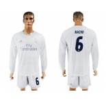 Real Madrid #6 Nacho Marine Environmental Protection Home Long Sleeves Soccer Club Jersey