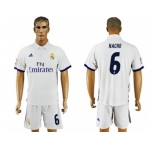 Real Madrid #6 Nacho White Home Soccer Club Jersey 3